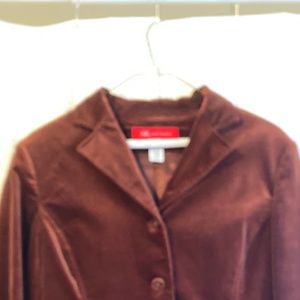 Anne Klein- slightly fitted velvet jacket